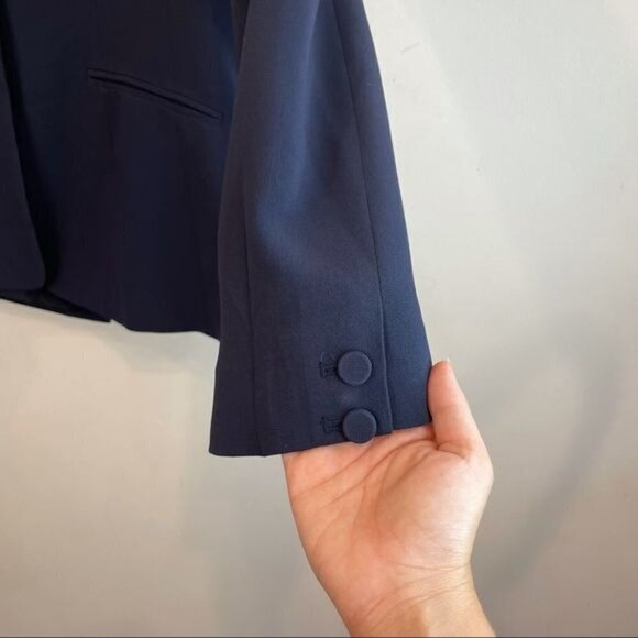 Cinq à Sept Kit Single Breasted Blazer Jacket Navy Blue Size 4 - Picture 4 of 12